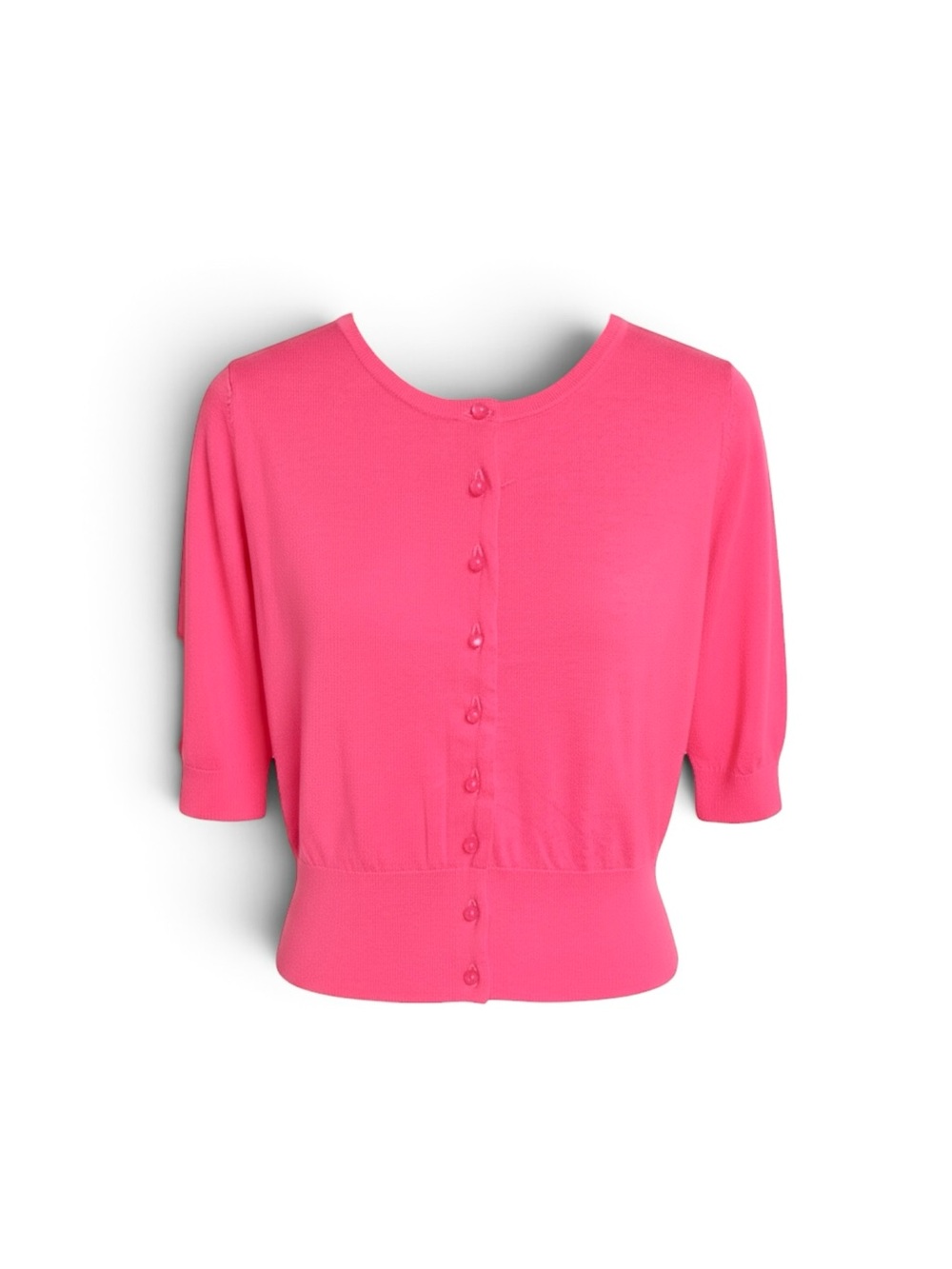 Boden Hot Pink Pearl Button Cropped Cardigan Sweater